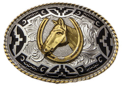 Brigalow Aztec Horse Head Belt Buckle