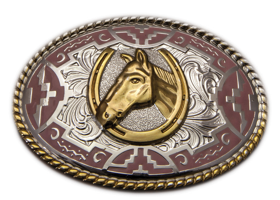Brigalow Aztec Horse Head Belt Buckle