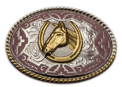 Brigalow Aztec Horse Head Belt Buckle