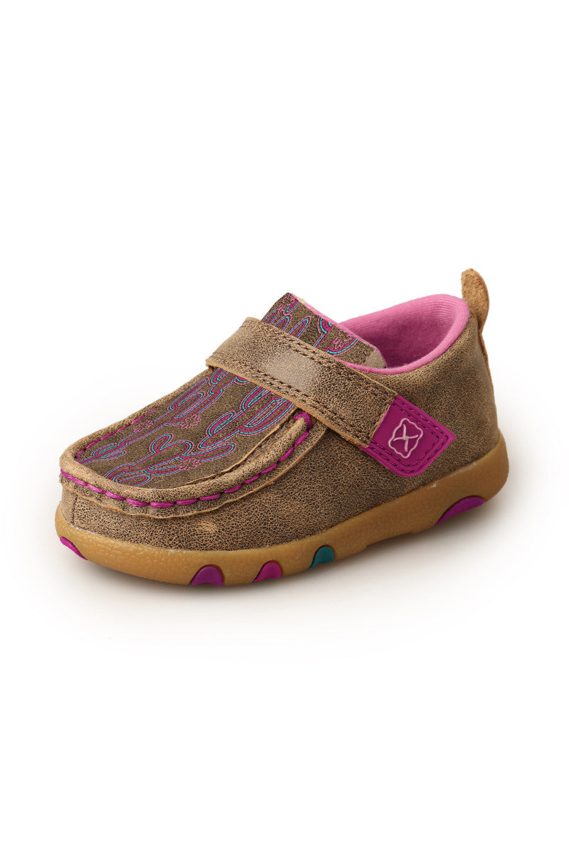 Girls Twisted X Cactus Stitch Casual Mocs