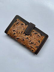 Tooled Leather Ladies Wallet