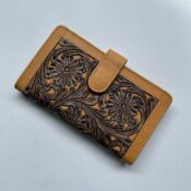 Tooled Leather Ladies Wallet