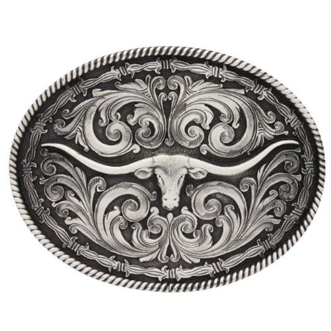 Montana Attitude Rope & Barbed Wire Long Horn Buckle