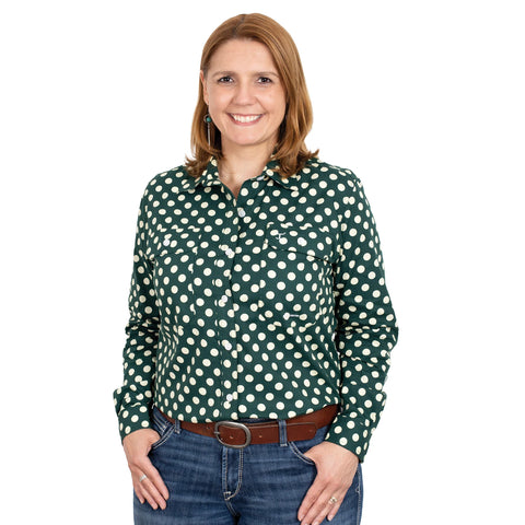 Just Country Abbey Full Button Shirt - Forest Spots