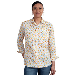 Just Country Women's - Abbey Full Button - White Floral