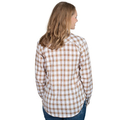 Just Country Womens Abbey Workshirt | Tan/White Check