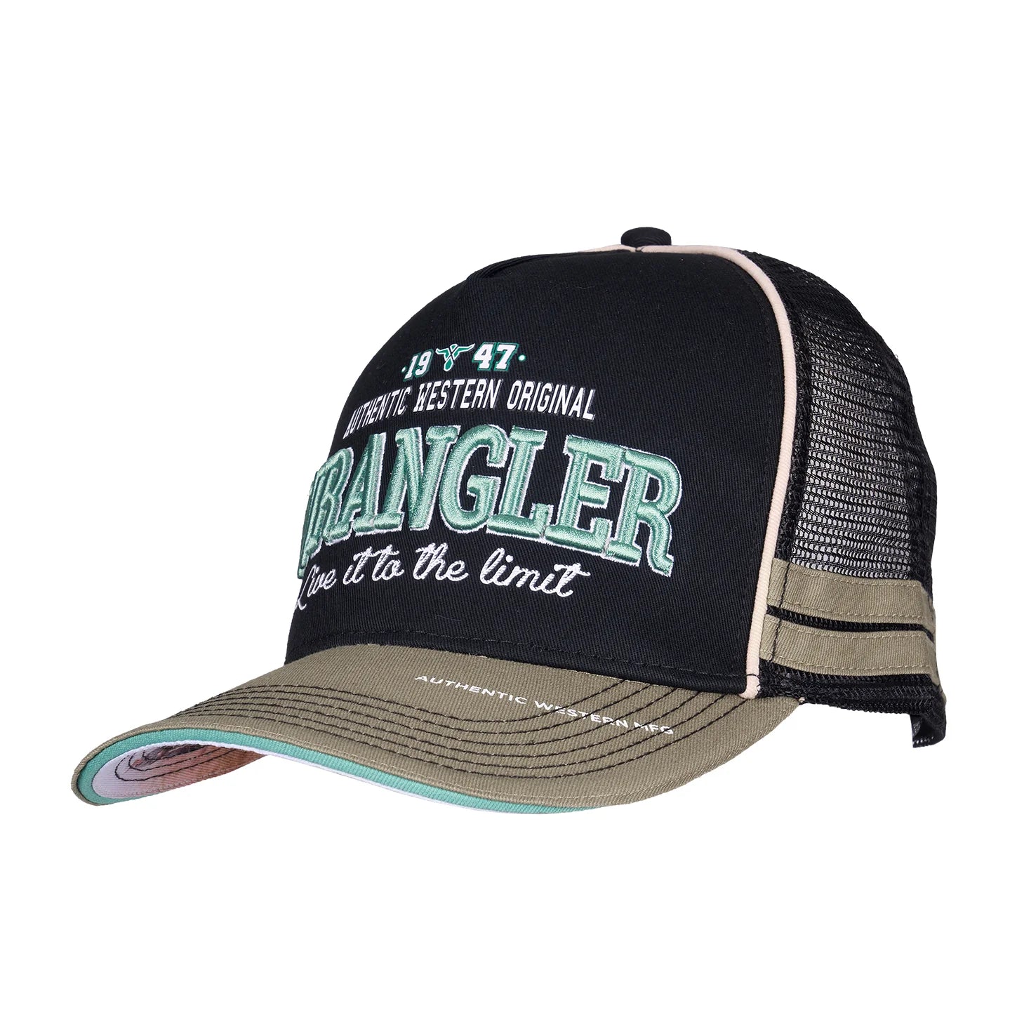 Wrangler Layton High Profile Trucker Cap Black/Sage