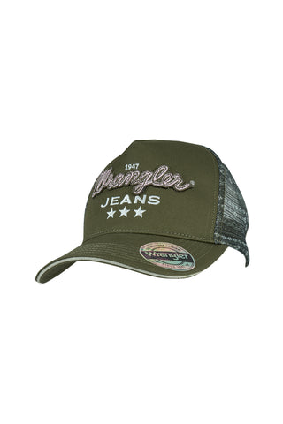 Wrangler Piper Ponytail Trucker Cap - Olive