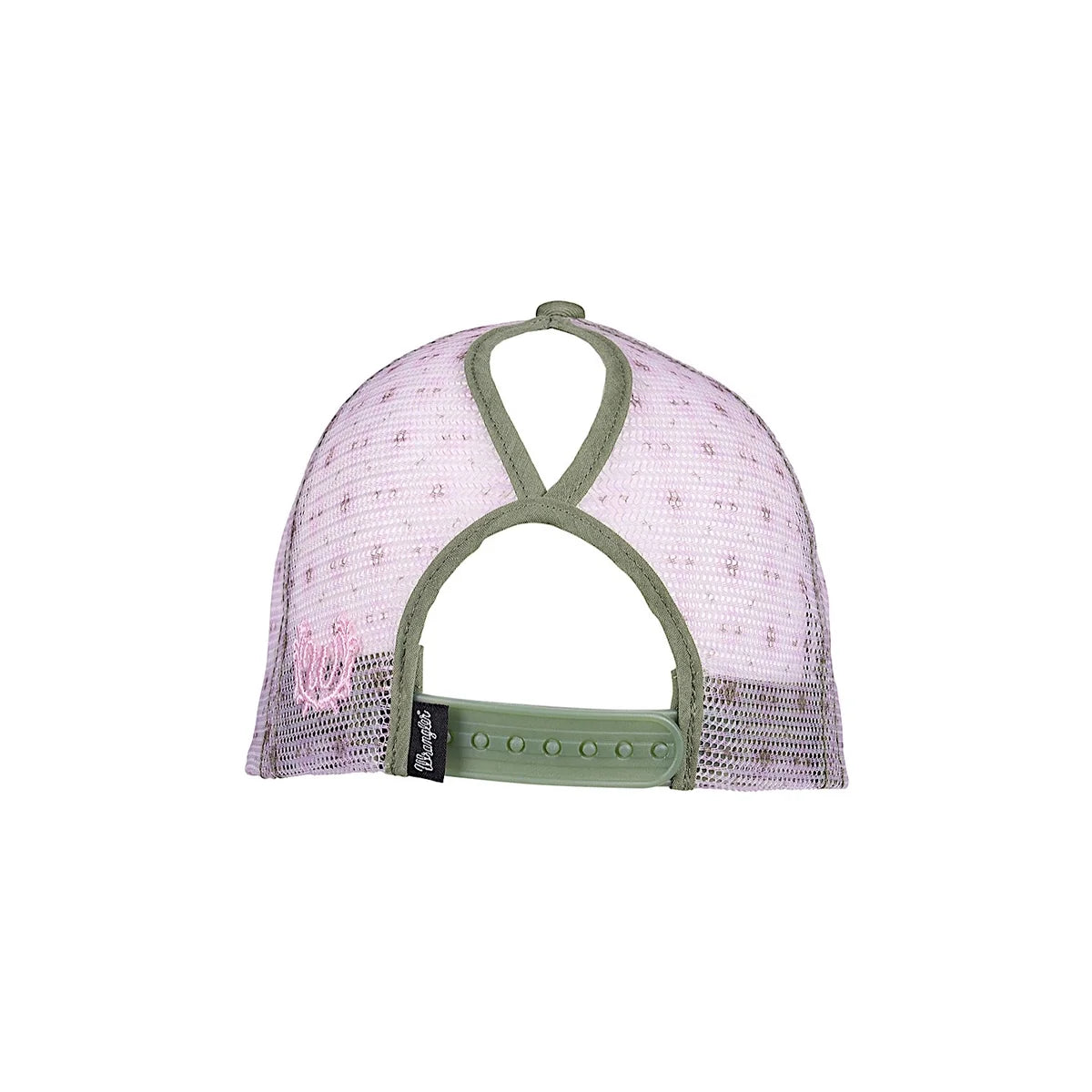 Wrangler Lucy Hgh Profile Ponytail Trucker Cap - Pastel Pink/Khaki Marle