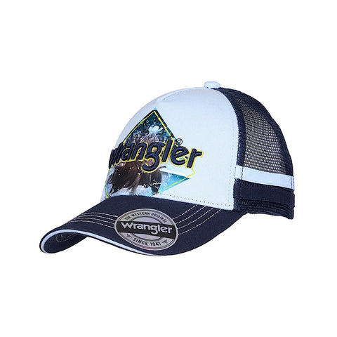Wrangler Kid's Bruno Trucker Cap - Light Blue / Navy
