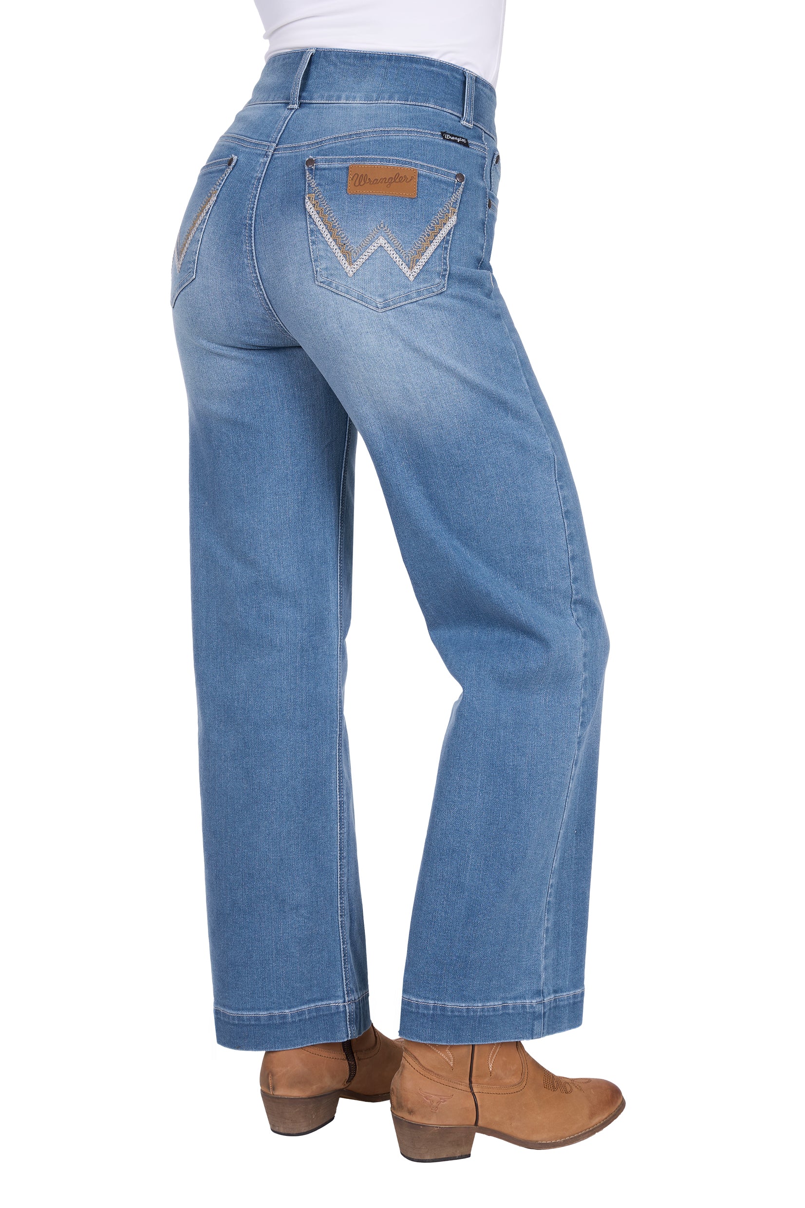 Wrangler Women's Chloe High Rise Wide Leg Jean - Morning Sky