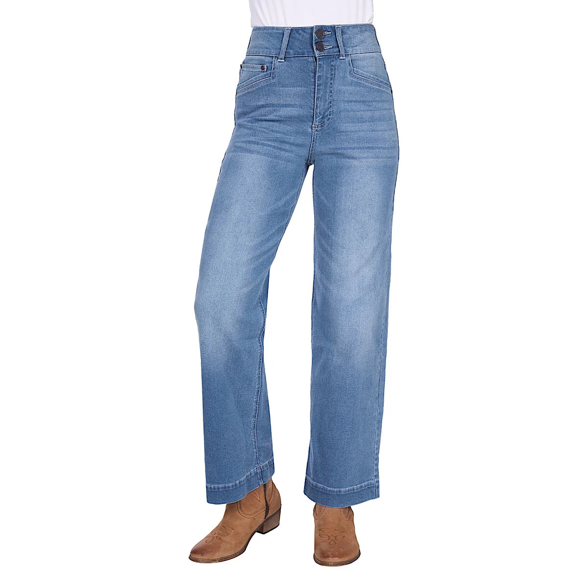 Wrangler Women's Chloe High Rise Wide Leg Jean - Morning Sky