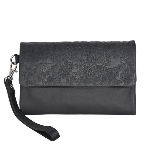 Floral Trifold Wallet | Black