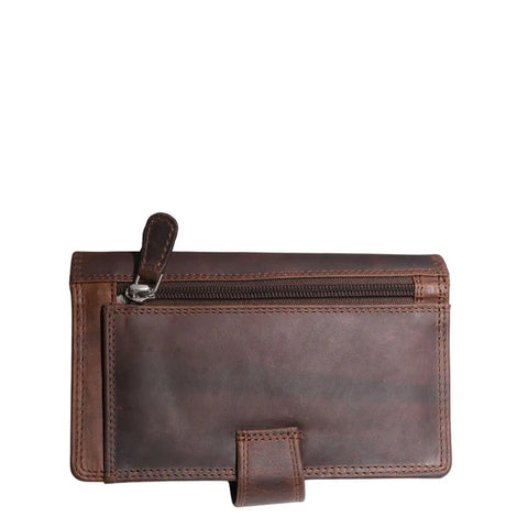 Compact Oil Pull Up Wallet | Tan