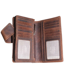 Compact Oil Pull Up Wallet | Tan