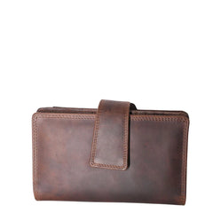 Compact Oil Pull Up Wallet | Tan