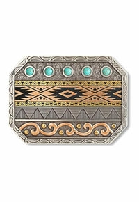 Ariat Trophy buckle - Rectangle Multi Finish Engraved Design