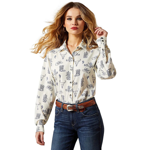 Ariat Women’s Homestyle Long Sleeve Shirt – Deserted Print