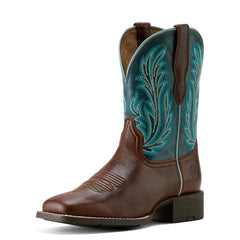 Ariat Women's Round Up Filly Western Boot - Oiled Teak/Loyal Blue
