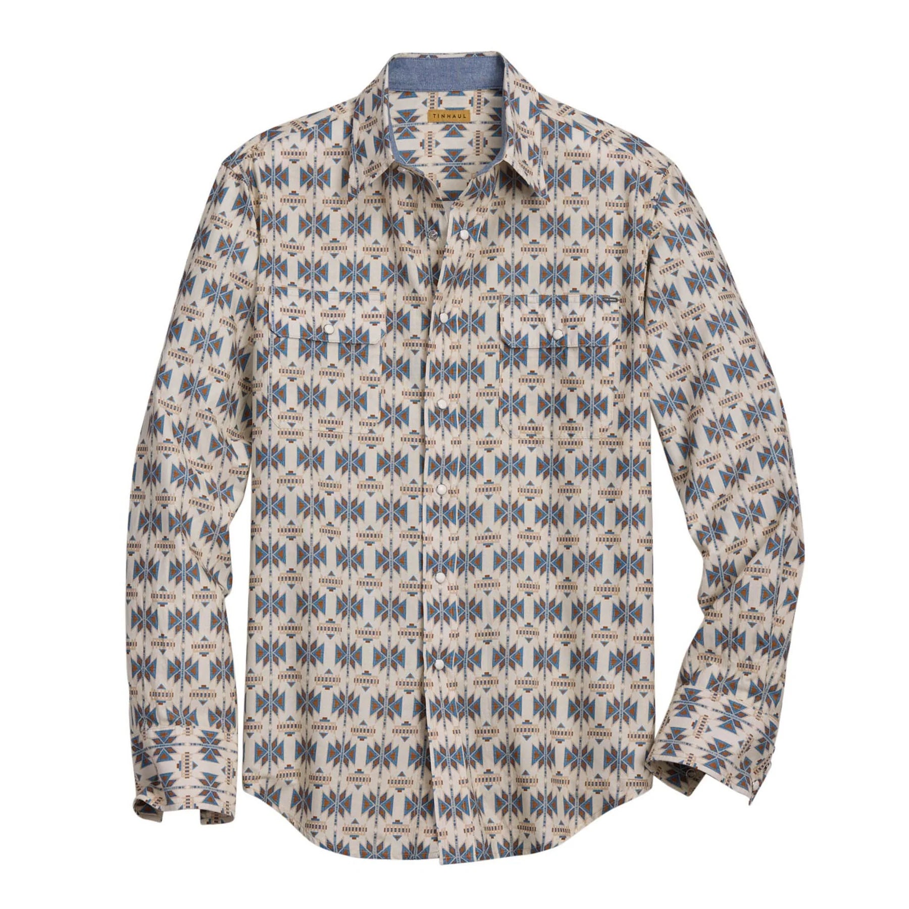 Men's Tin Haul Collection Long Sleeve Allover Print Snap Shirt