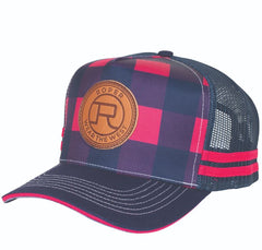 Roper Trucker Cap Plaid Raspberry/Navy