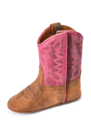 Pure Western Infant Molly Boot | Oil distressed Brown/Pink
