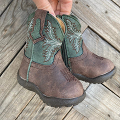 ROPER Cowbaby Jed Brown/Green Boots