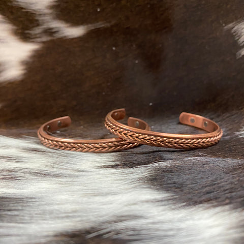 Magnetic Copper Cuff | Braided Rope