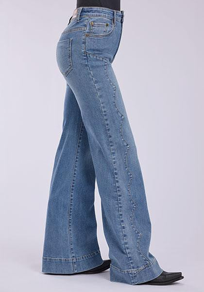 Tin Haul Womens Denim - Clair Seam Yoke Wide Leg Jeans