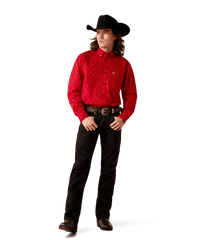 Ariat Mens Truettt Fitted Shirt Red