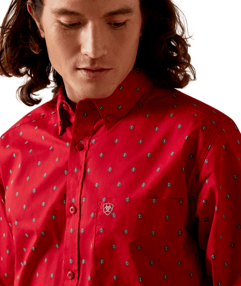 Ariat Mens Truettt Fitted Shirt Red