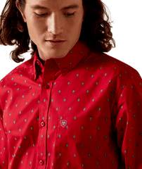 Ariat Mens Truettt Fitted Shirt Red