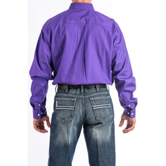 Cinch Men's Western Solid Purple Button-Down Shirt