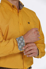 CINCH Western Shirt Mens Long Sleeve Square Print Button