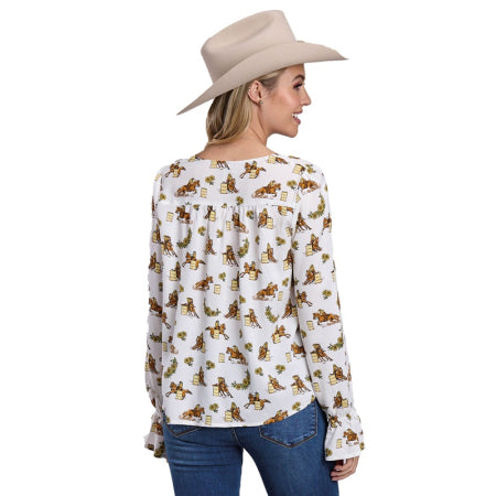 Roper Ladies Barrel Racer Print Blouse