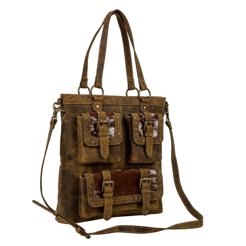 Cube Mesa Pouched Canvas Hair On Bag