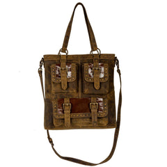 Cube Mesa Pouched Canvas Hair On Bag