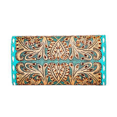 Tambrina Hand-Tooled Wallet in Turquoise
