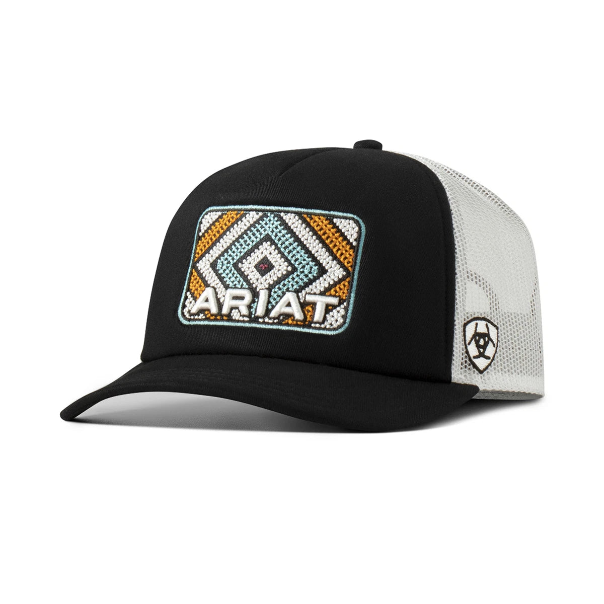 Ariat Women’s Cap ‘Embroidered Patch’ Foam Front Mesh Snap Back Black