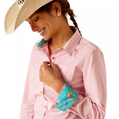 Ariat Women's Kirby Stretch Shirt, Camellia Rose Stripe