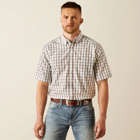 Mens Ariat Elton Wrinkle Free S/S Shirt - White