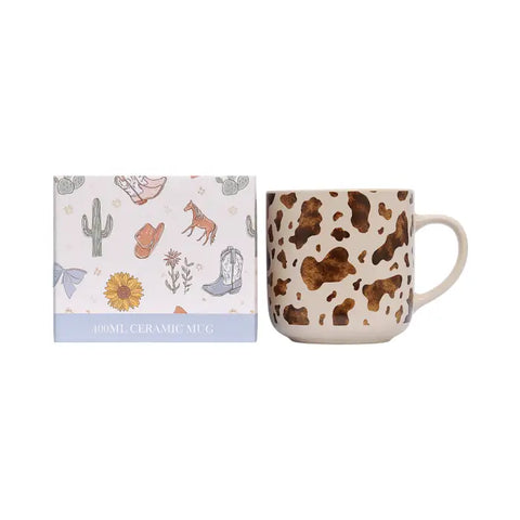 Saddle & Bloom Cow Mug