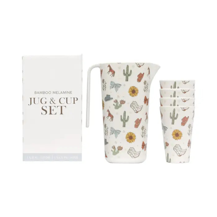 Saddle & Bloom Bamboo Melamine Cup & Jug Set