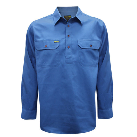 Thomas Cook Hard Slog 1/2 Button Light Drill Long Sleeve Shirt – Blue River