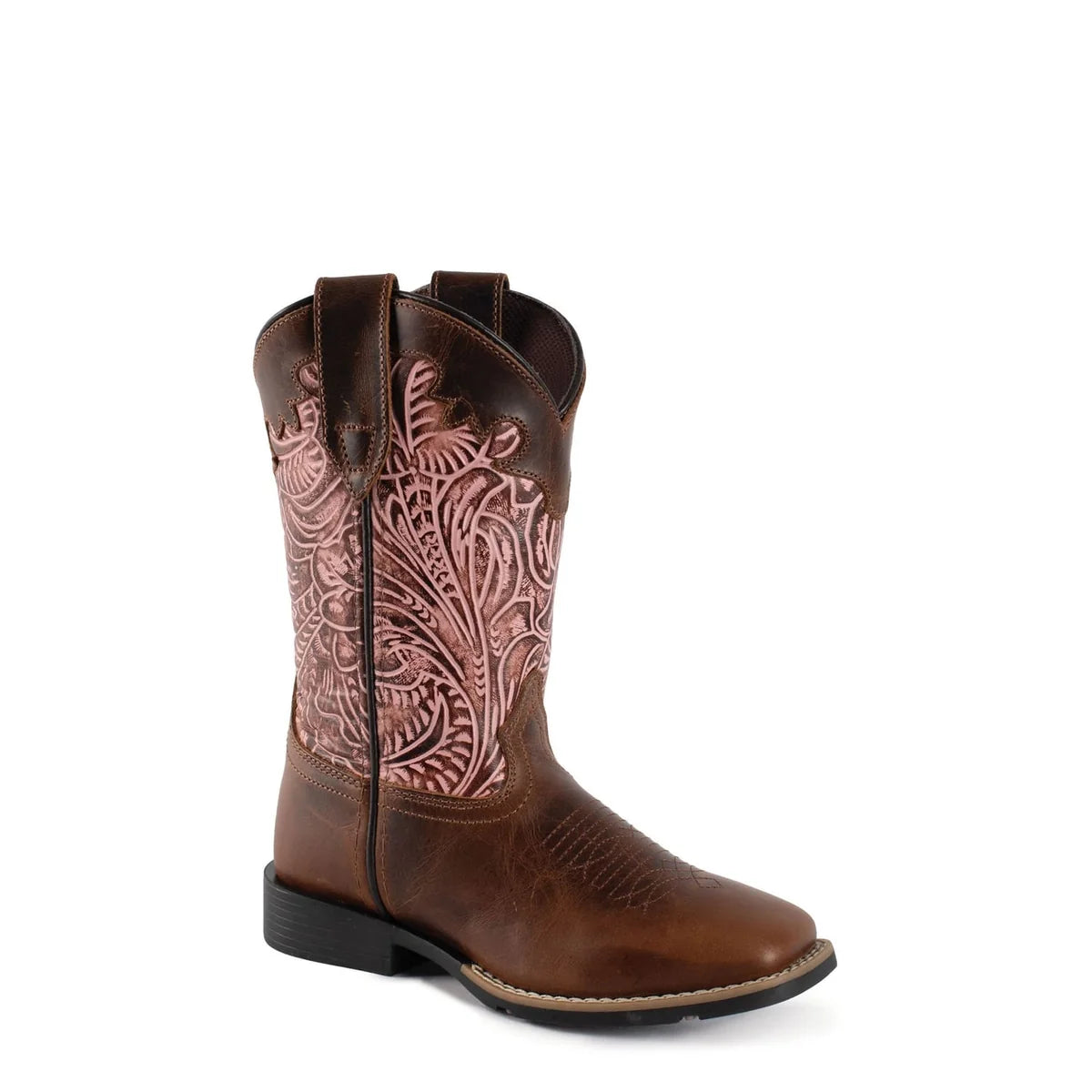 Roper Little Kid's Tanglewood Western Boot - Brown Leather