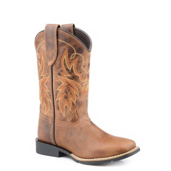 Roper Kids Sendero Western Boot - Brown Leather