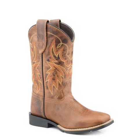Roper Kids Sendero Western Boot - Brown Leather