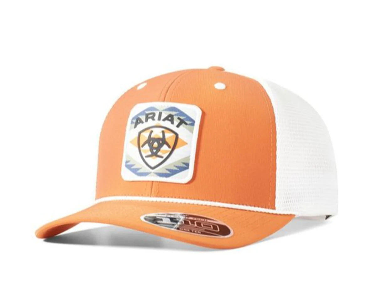 Ariat Uni Cap Flexfit110 Mesh Snap Back Southwest Patch Orange