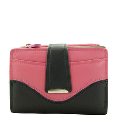 Funky Leather Wallet | Black/Hot Pink