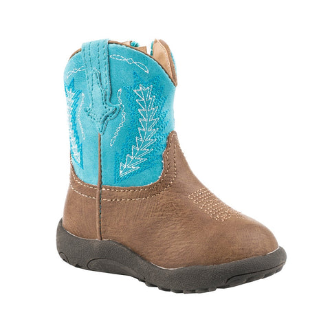 Roper Cowbaby Billy Tan/Turquoise Boots